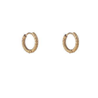 Oorbellen E56085-2 Hammered hoop goud - Day&amp;Eve