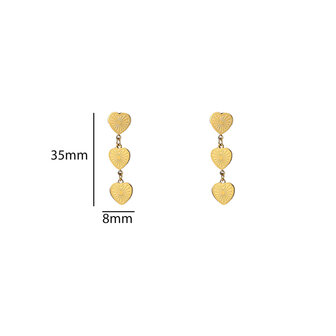 Oorbellen E56422-2 3 hearts stud goud - Day&amp;Eve