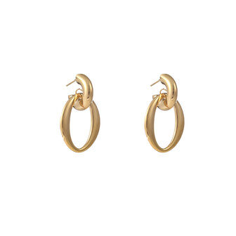 Oorbellen E56244-2 Open oval hoop goud - Day&amp;Eve