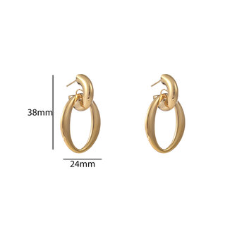 Oorbellen E56244-2 Open oval hoop goud - Day&amp;Eve