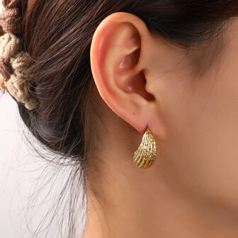 Oorbellen E56208-2 Striped drop goud - Day&amp;Eve
