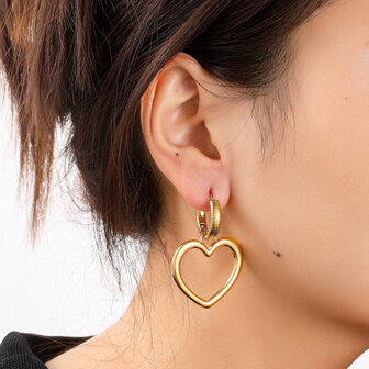 Oorbellen E56274-2 Big heart hoop goud - Day&amp;Eve