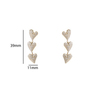 Oorbellen E56364-2 Sparkle hearts dangle goud - Day&amp;Eve