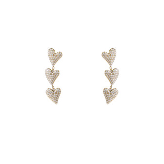 Oorbellen E56364-2 Sparkle hearts dangle goud - Day&amp;Eve