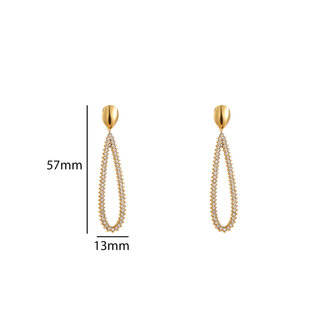Oorbellen E56435-2 Shiny oval dangle goud - Day&amp;Eve