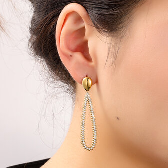 Oorbellen E56435-2 Shiny oval dangle goud - Day&amp;Eve
