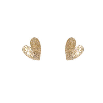 Oorbellen E56266-2 Hammered hearts goud - Day&amp;Eve