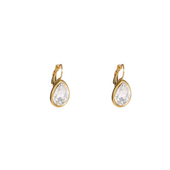 Oorbellen E56381-1 French hook big drop stone goud - Day&amp;Eve