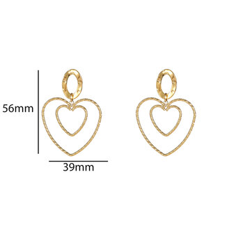 Oorbellen E56360-2 Fine open hearts goud - Day&amp;Eve