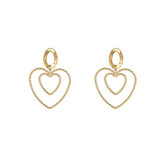 Oorbellen E56360-2 Fine open hearts goud - Day&amp;Eve