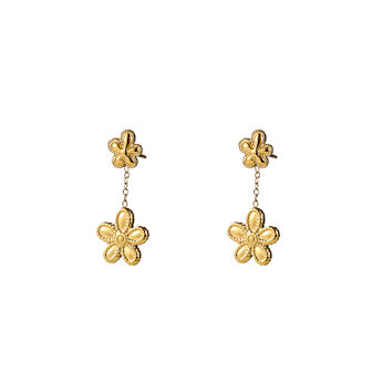 Oorbellen E56343-2 Double flower stud goud - Day&amp;Eve
