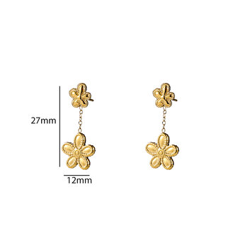 Oorbellen E56343-2 Double flower stud goud - Day&amp;Eve