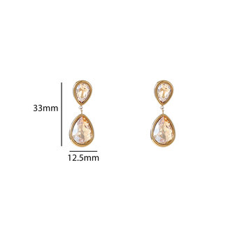 Oorbellen E56385-4 Double stone champagne goud - Day&amp;Eve