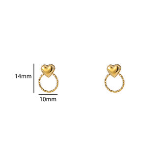 Oorbellen E56417-2 Heart round stud goud - Day&amp;Eve