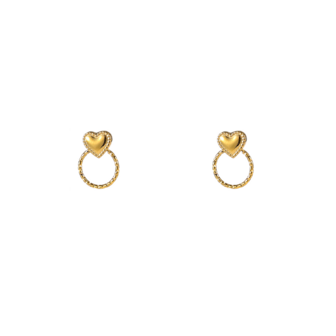 Oorbellen E56417-2 Heart round stud goud - Day&amp;Eve