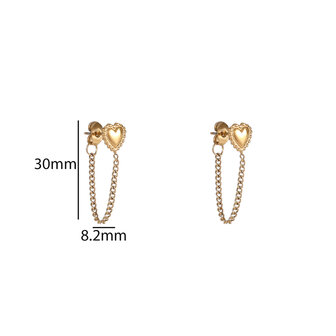 Oorbellen E56182-2 Under ear heart goud - Day&amp;Eve