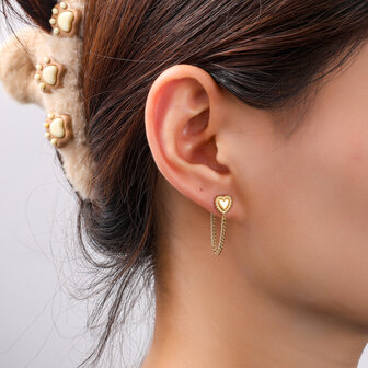 Oorbellen E56182-2 Under ear heart goud - Day&amp;Eve
