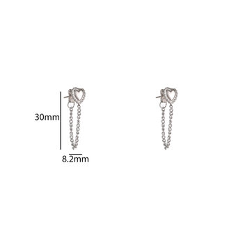 Oorbellen E56182-1 Under ear heart zilver - Day&amp;Eve