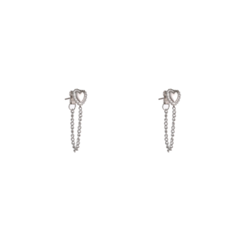 Oorbellen E56182-1 Under ear heart zilver - Day&amp;Eve