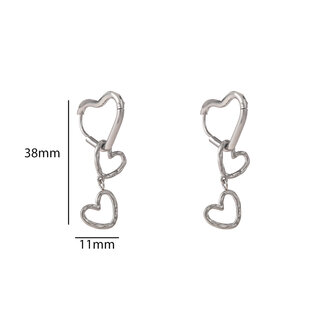 Oorbellen E56114-1 Hoop heart zilver - Day&amp;Eve