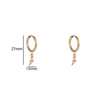 Oorbellen E56102-2 Rose hoop goud - Day&amp;Eve