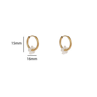 Oorbellen E56098-2 Flowery hoop goud - Day&amp;Eve