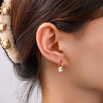 Oorbellen E56098-2 Flowery hoop goud - Day&amp;Eve