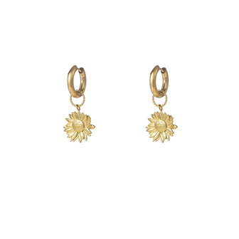 Oorbellen E56117-2 Sunflower hoop goud - Day&amp;Eve