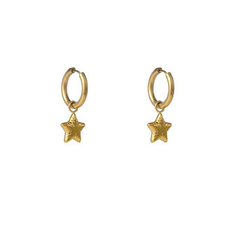 Oorbellen E56116-2 Balloon star hoop goud - Day&amp;Eve