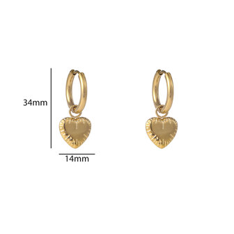 Oorbellen E56113-2 Balloon heart hoop goud - Day&amp;Eve