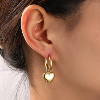Oorbellen E56113-2 Balloon heart hoop goud - Day&amp;Eve