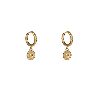 Oorbellen E56109-2 Hartje chain hoop goud - Day&amp;Eve