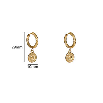 Oorbellen E56109-2 Hartje chain hoop goud - Day&amp;Eve