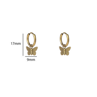 Oorbellen E56105-2 Vlinder hoop goud - Day&amp;Eve