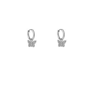 Oorbellen E56105-1 Vlinder hoop zilver - Day&amp;Eve