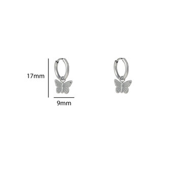 Oorbellen E56105-1 Vlinder hoop zilver - Day&amp;Eve