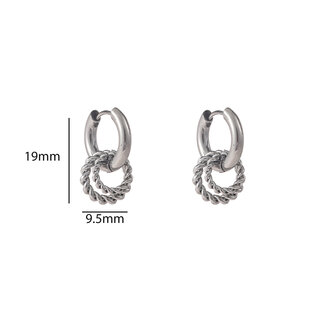 Oorbellen E56107-1 Gedraaide ringen hoop zilver - Day&amp;Eve