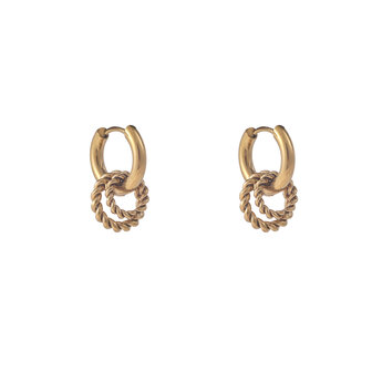 Oorbellen E56107-2 Gedraaide ringen hoop goud - Day&amp;Eve