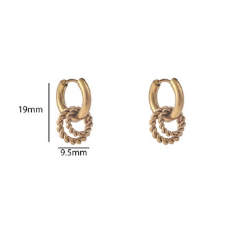 Oorbellen E56107-2 Gedraaide ringen hoop goud - Day&amp;Eve