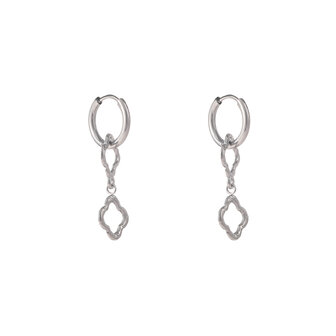 Oorbellen E56110-1 Dubbele klavertjes hoop zilver - Day&amp;Eve