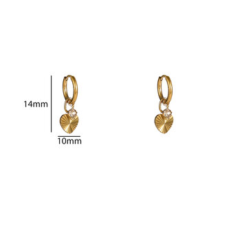Oorbellen E56144-3 Hartje en kraal hoop goud - Day&amp;Eve