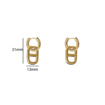 Oorbellen E562103-2 schakel hoop goud - Day&amp;Eve