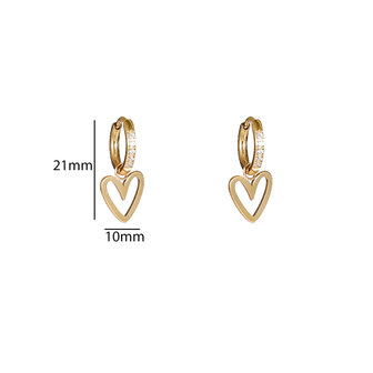Oorbellen E56122-1 Sparkle hart hoop goud - Day&amp;Eve