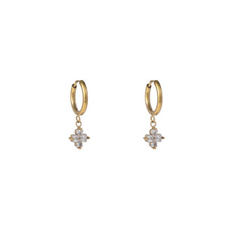 Oorbellen E56119-1 Sparkly klavertjevier hoop goud - Day&amp;Eve