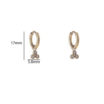 Oorbellen E56101-1 crystal steentje hoop goud - Day&amp;Eve