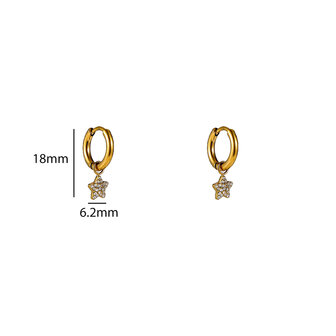 Oorbellen E56425-2 Sparkly ster hoop goud - Day&amp;Eve