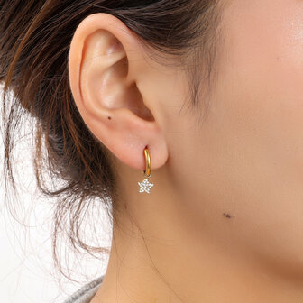 Oorbellen E56425-2 Sparkly ster hoop goud - Day&amp;Eve
