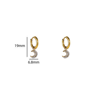 Oorbellen E56426-2 Sparkly maan hoop goud - Day&amp;Eve