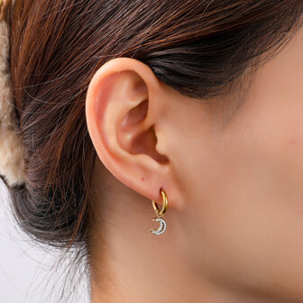 Oorbellen E56426-2 Sparkly maan hoop goud - Day&amp;Eve