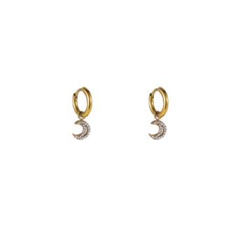 Oorbellen E56426-2 Sparkly maan hoop goud - Day&amp;Eve